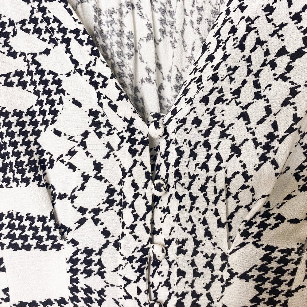 Free People Black and White Snakeskin Pattern Sweet On You Blouse - Picture 8 of 9